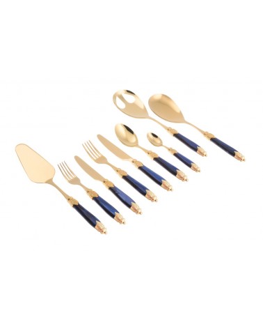 Gold Pvd Arianna Besteck - Set 75 Stück Pearly Handle Elfenbein Farbe - Rivadossi Sandro - 