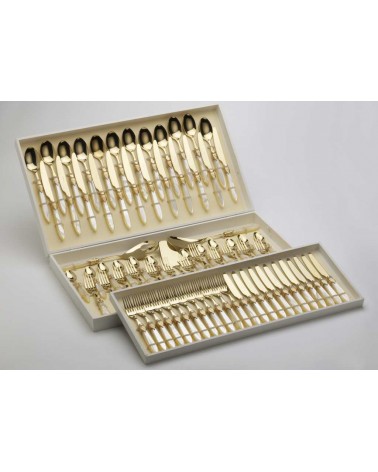 Golden cutlery pvd - Arianna Oro 75 pcs mother -of -perlated handle - Rivadossi Sandro -