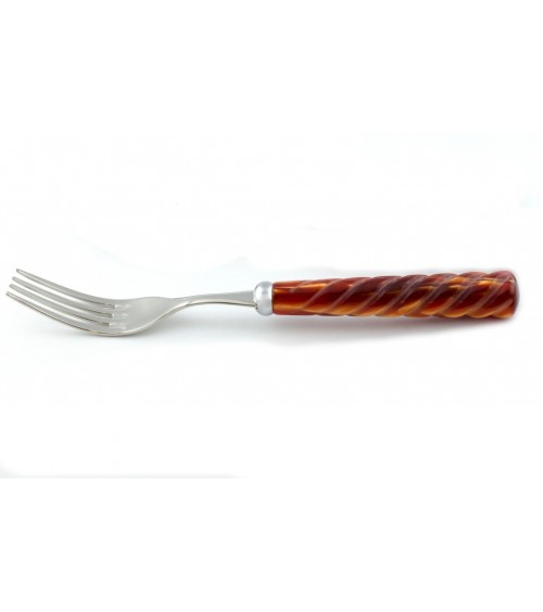 Place Fork - Vito - Mother of pearl Italian Flatware - Rivadossi Sandro - amber