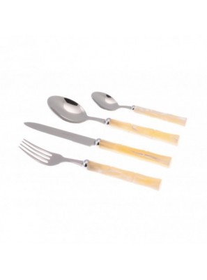 4pc Bamboo Cutlery Set Rivadossi Sandro Table Setting - ivory