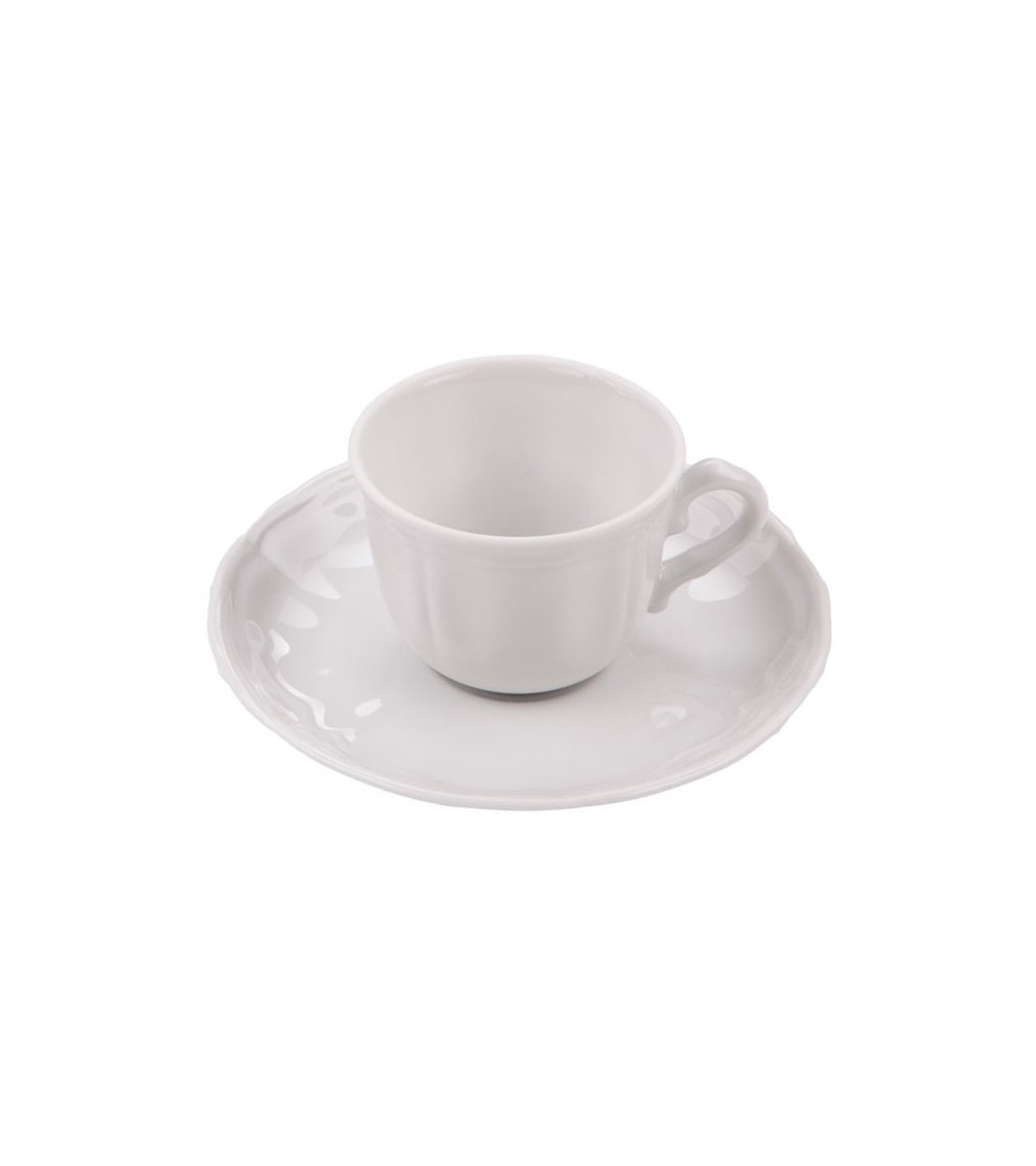 Tasses à Café en Porcelaine Alba avec Soucoupe - 6 Pièces - 
