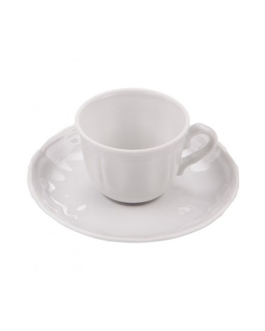 Tasses à Café en Porcelaine Alba avec Soucoupe - 6 Pièces - 