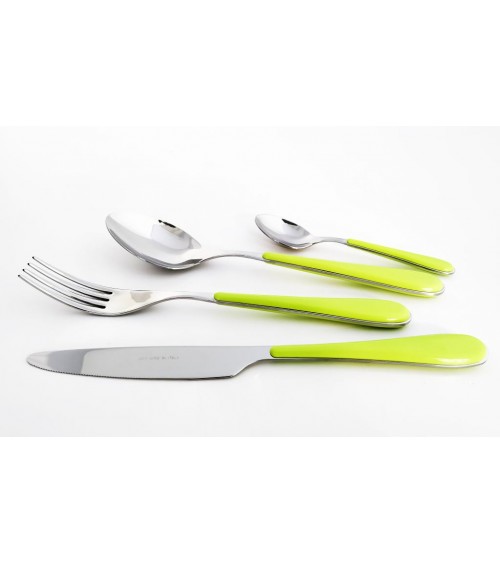 Modern Cutlery In 18/10 Stainless Steel Colored Handle - Spring - Set 24 Pieces -  - 