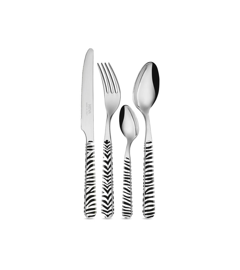Set 24pcs Modern Italian Cutlery - Animalier Zebra -  - 
