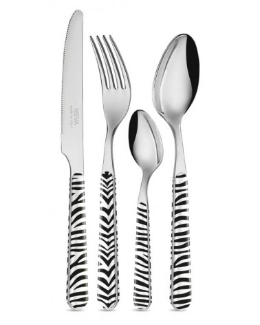 Set 24pcs Modern Italian Cutlery - Animalier Zebra -  - 
