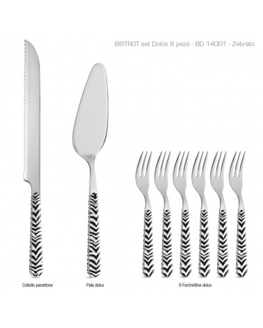 Set de 8 couverts modernes de Dolce Animalier Zebra - 