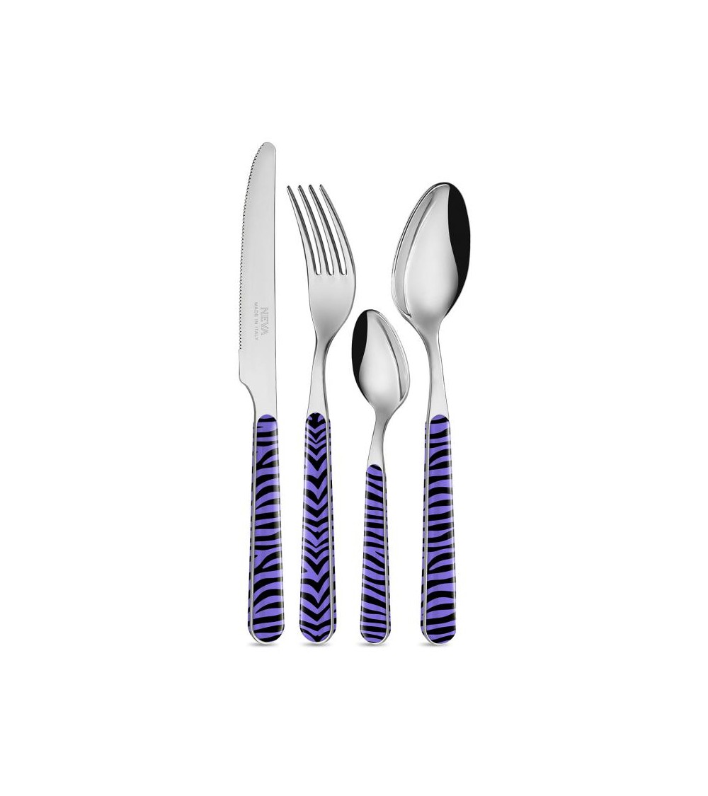 Set 24pcs Couverts Italiens Modernes - Animalier Zebra - 