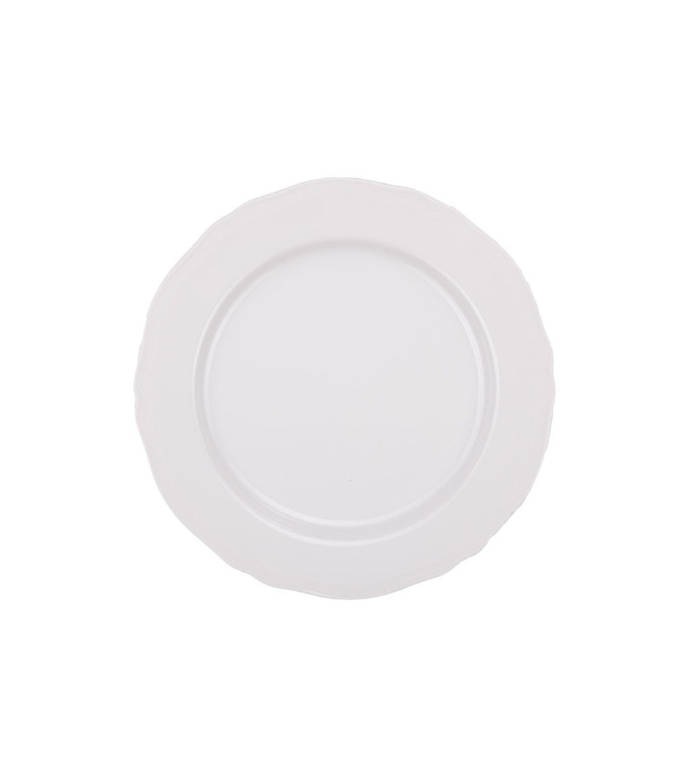 Alba Round Tray in White Porcelain -  - 