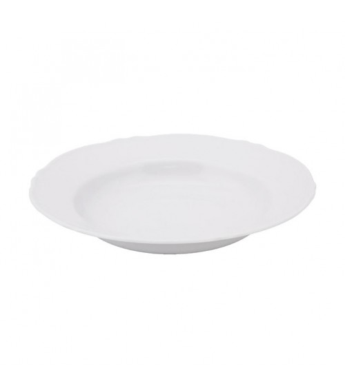 Assiette creuse Alba en porcelaine blanche - 6 pièces - 