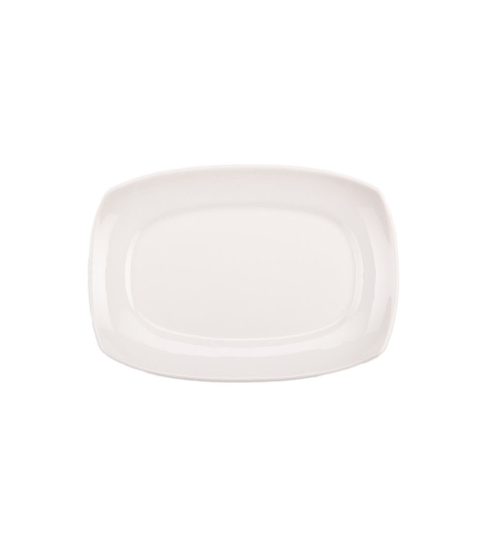 Asian Square Ovales Tablett in Elfenbein New Bone China - 