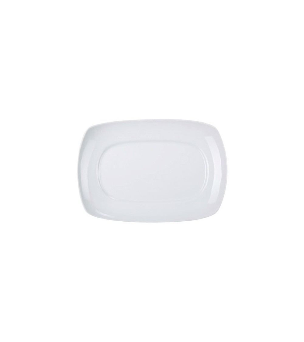 Rechteckiges Tablett Carrè aus weißem Porzellan - 