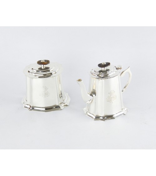 Sheffield Silver Coffee Maker with Sugar Bowl - Royal Family -  - 