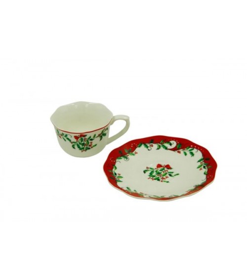 "Christmas" Porcelain Coffee Cup Service for 2 People - Royal Family -  - 