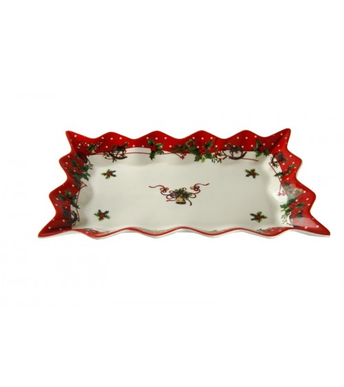 Centrotavola di Natale in Ceramica con Bordo Smerlato "Jingle Bells" - Royal Family - 