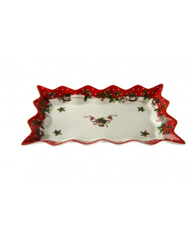 Centrotavola di Natale in Ceramica con Bordo Smerlato "Jingle Bells" - Royal Family - 