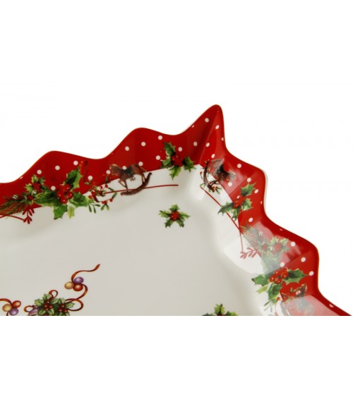 Ceramic Centerpiece with Scalloped Edge "Jingle Bells" - Royal Family - 2