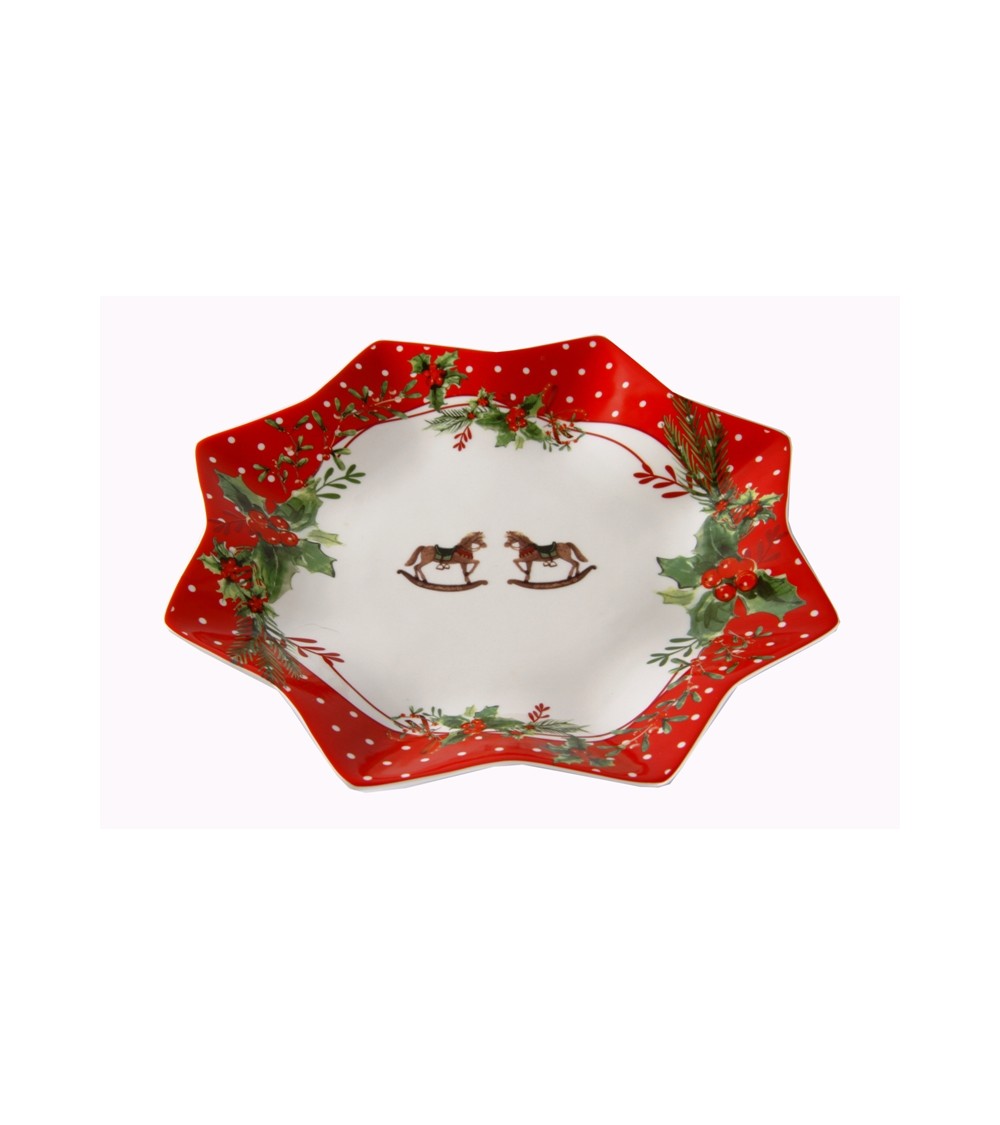 Piatto Natalizio Panettone in Ceramica "Jingle Bells" - Royal Family - 