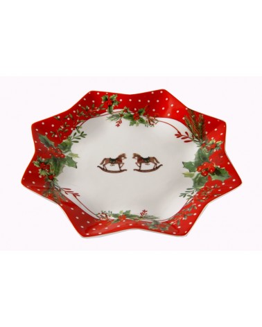 Piatto Natalizio Panettone in Ceramica "Jingle Bells" - Royal Family - 