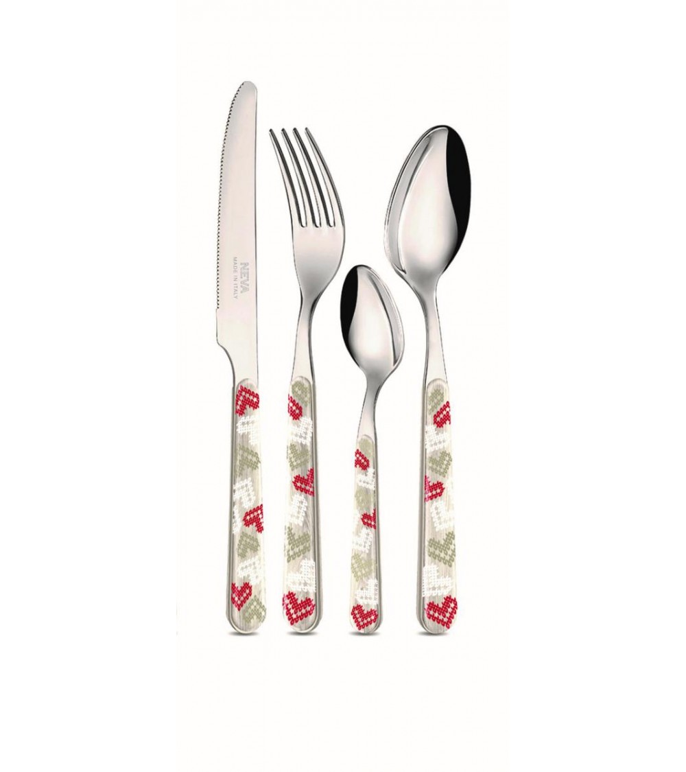 Shabby Christmas Cutlery Set 24pcs Heart Decoration - Neva Posateria Creativa - Shabby Christmas Cutlery Set 24pcs Heart Decoration - Neva Posateria Creativa -