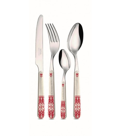 Chalet Christmas Italian Flatware Set 24 Pieces - Neva Creative Cutlery -  - 