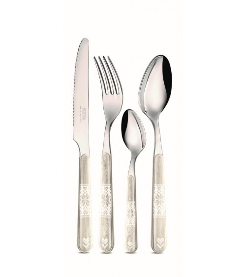 Ménagère de Noël Cottage 24 Pièces Beige - Neva Posateria Creativa -