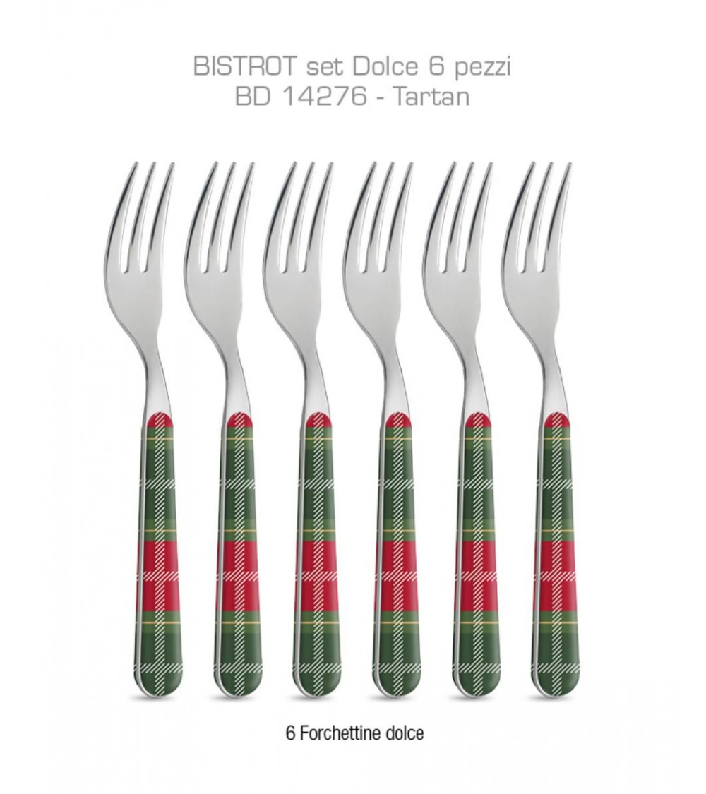 Set 8pcs Christmas Cutlery from Sweet Tartan Green / Red Color