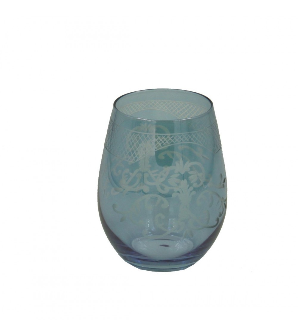 4 件套大型吹制玻璃和雕刻品酒杯 - 皇室 -