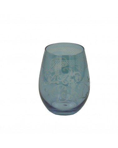 4 件套大型吹制玻璃和雕刻品酒杯 - 皇室 -