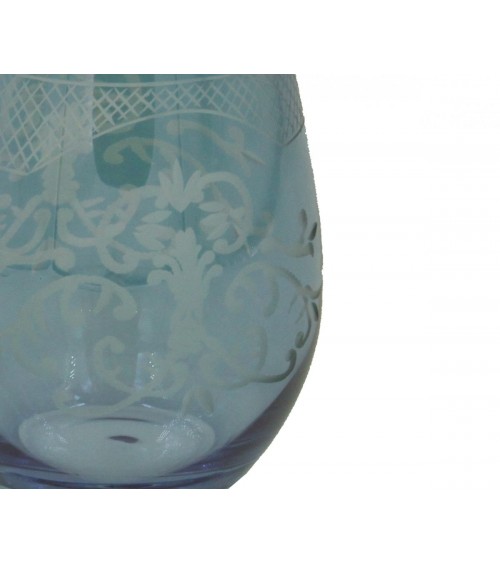 4 件套大型吹制玻璃和雕刻品酒杯 - 皇室 -
