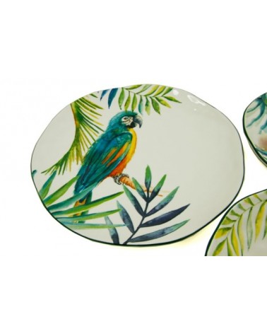 "Jungle Parrot" Porcelain Dinner Set 18 Pieces - Royal Family -  - 