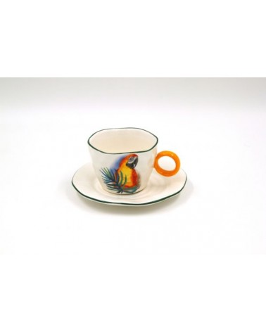 Servizio per 6 Persone Tazze da Tè in Porcellana "Jungle Parrots" - Royal Family - 