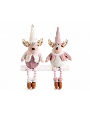 Long-legged Snow Reindeer with Knitted Dress and Eco Fur - 2 Pieces -  - 