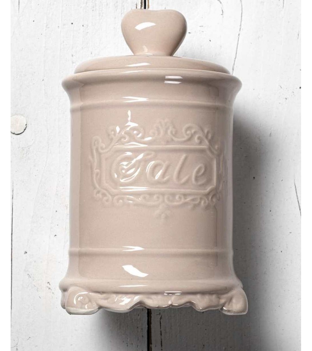 Barattolo Sale in Ceramica con Tappo Ermetico - Rosa Antico - 