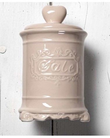 Barattolo Sale in Ceramica con Tappo Ermetico - Rosa Antico - 