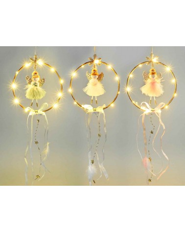 Christmas Decoration - 6 Chaplets with Angel and Lights -  - 