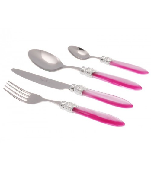 Laura Argento Set 24 Pieces Colored Cutlery - Rivadossi Sandro - pearly pink