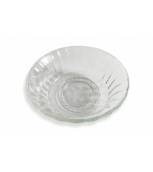 Salatschüssel aus Glas mit Wellenrand 22,50 cm - 