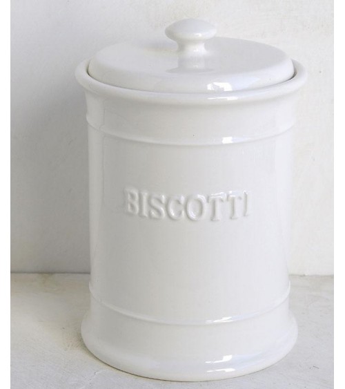 Barattolo Porta Biscotti in Ceramica Bianca con Tappo Ermetico - Luxe Lodge