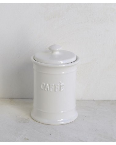 Weiße Kaffeekanne aus Keramik mit hermetischem Deckel - 