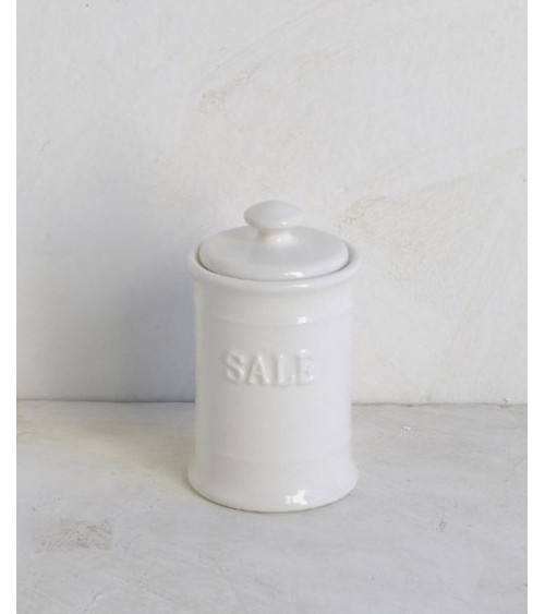 Salt Jar in White Ceramic with Hermetic Cap -  - 