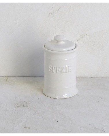 Pot à épices en céramique blanche avec couvercle hermétique - 