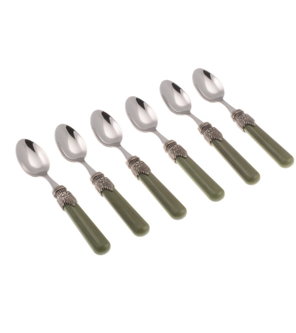 Italienisches farbiges Besteck - Vintage - Set 6 Stück Mokalöffel - Rivadossi Sandro - 
