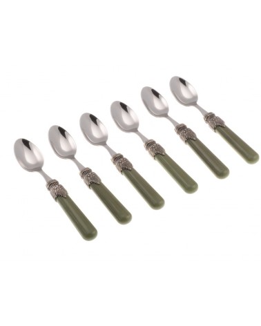 Italienisches farbiges Besteck - Vintage - Set 6 Stück Mokalöffel - Rivadossi Sandro - 