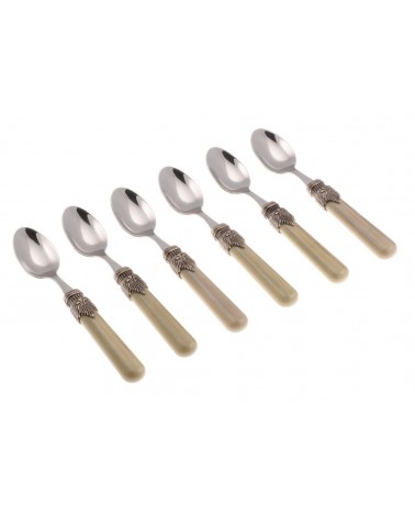 Italienisches farbiges Besteck - Vintage - Set 6 Stück Mokalöffel - Rivadossi Sandro - 
