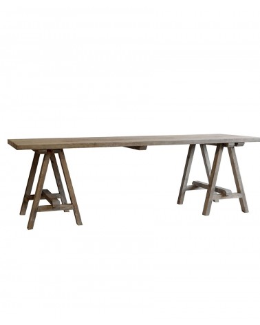 Table en bois récupéré et pieds de tréteau - 