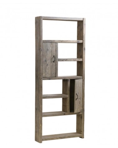 Asymmetric Reclaimed Wood Bookcase with Doors -  - 