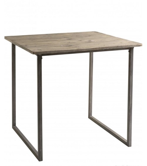 Table en bois récupéré avec base en fer - 