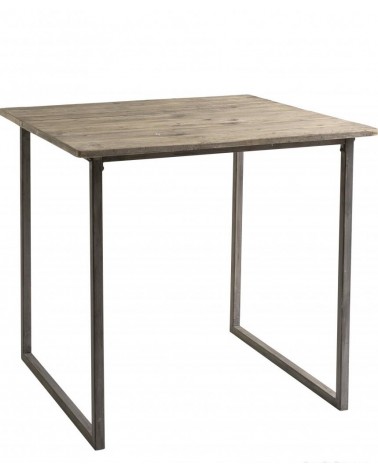 Tisch aus recyceltem Holz mit Eisensockel - 