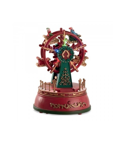 Weihnachtsriesenrad Spieluhr mit Lichter und Musik 18 cm - 