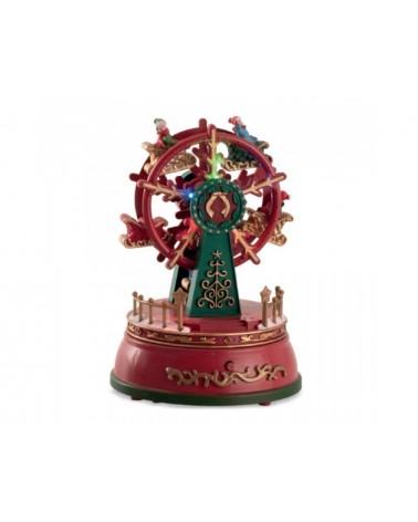 Weihnachtsriesenrad Spieluhr mit Lichter und Musik 18 cm - 